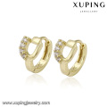 28621 pendientes aro del aro de las mujeres sintéticas del zircon del color del oro de la moda 14up de la venta de Xuping